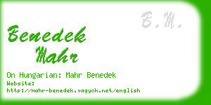 benedek mahr business card